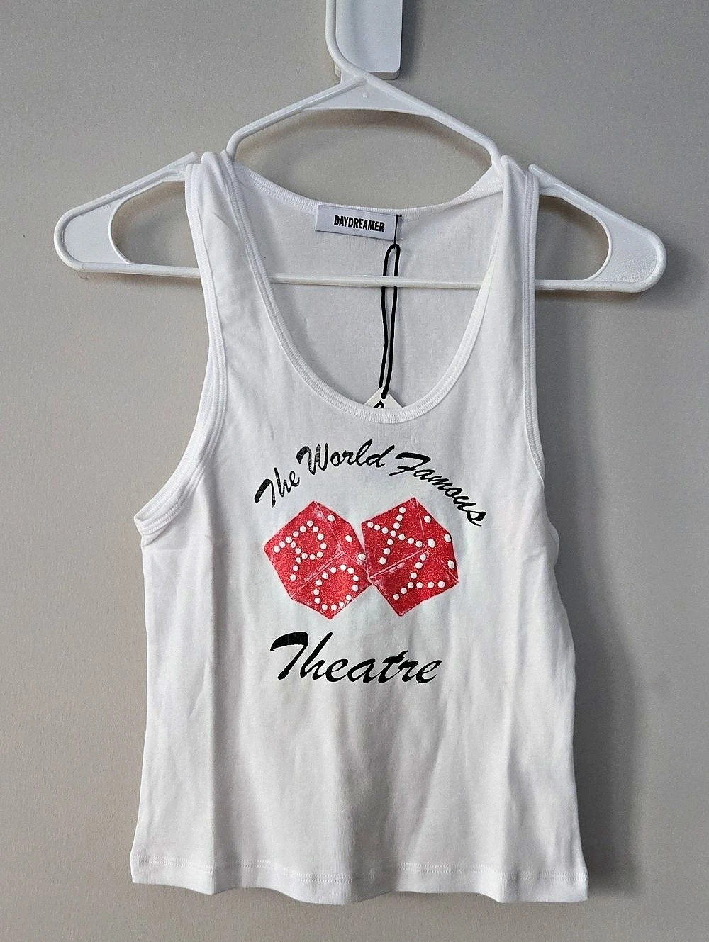 Daydreamer The World Famous Roxy Theatre Ribbed Tank White & Red Large